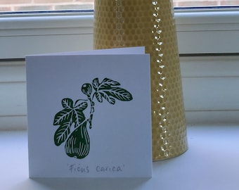 Figs - original linocut card