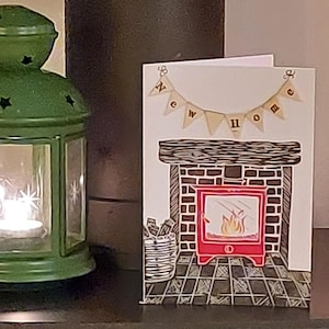 Woodburner - Linoldruck Karte