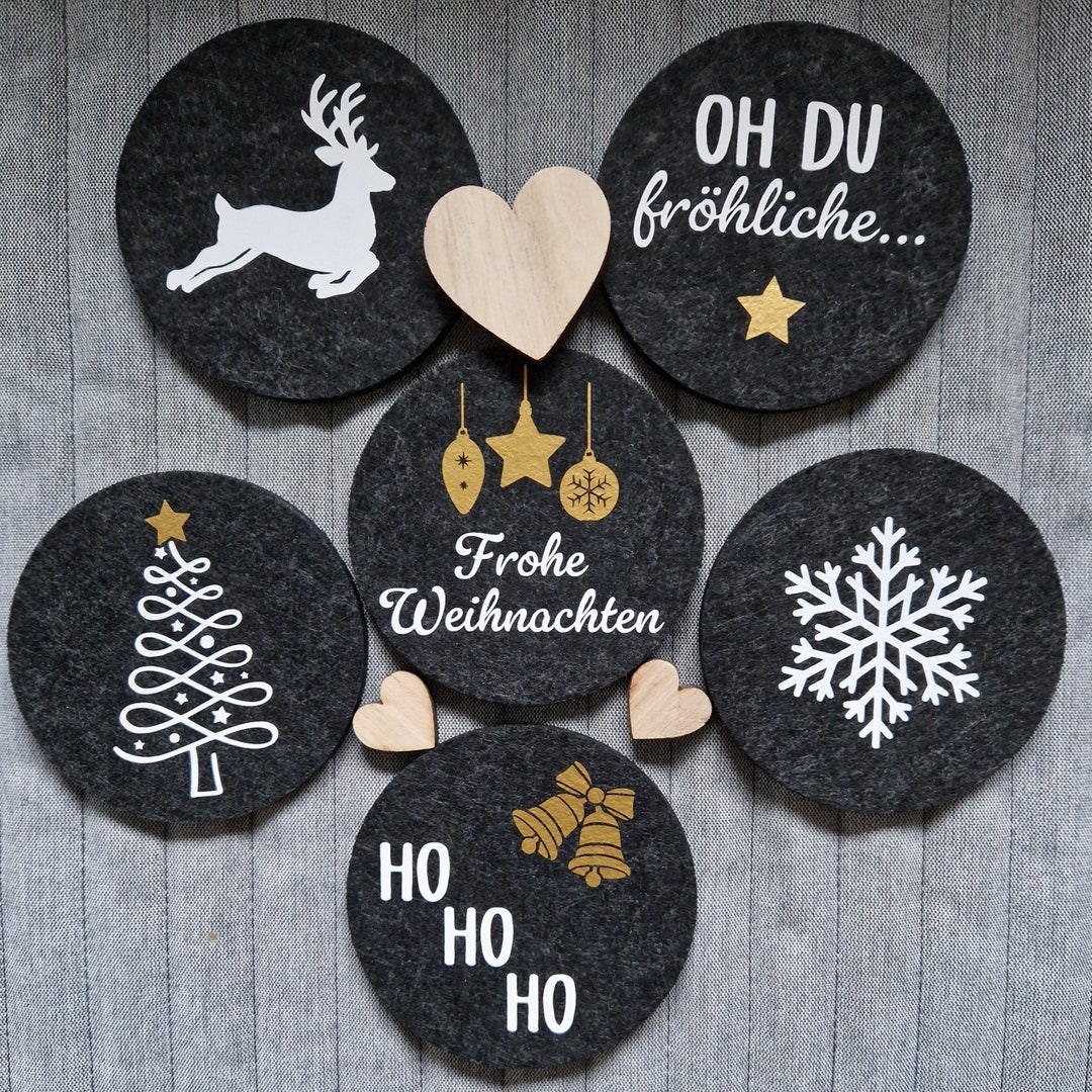 Untersetzer Filz Weihnachten Weihnachtsuntersetzer Etsy.de