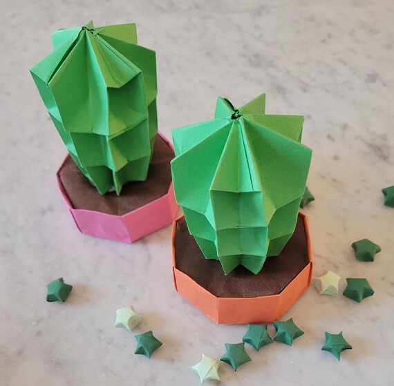 Handmade Origami Cactus Paper Creative Party Decoration Summer - Etsy