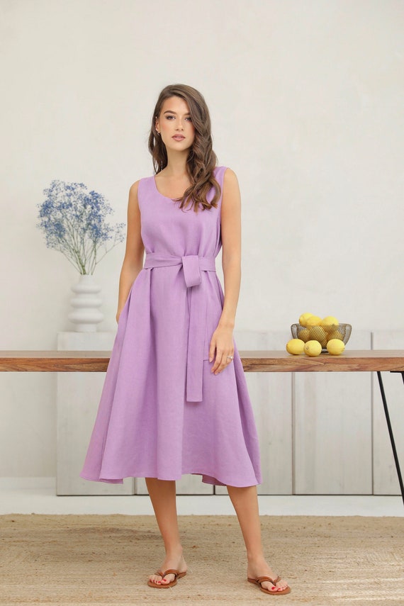knee length dresses for ladies Plus Size short puff sleeves V-Neck Flowy Flare Midi Dress with Pocket main image 0