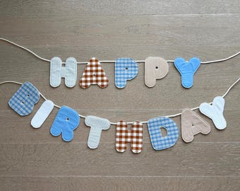 Fabric Happy Birthday Banner Garland