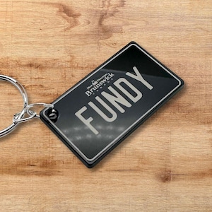 Canada New Brunswick License Plate Keychains, Customizable Personalized Engraved Acrylic Keychain Souvenirs Gift for Him Customised Gifts