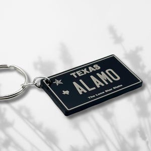 Kentekenplaatsleutelhanger staat Texas: nieuwe auto cadeau sleutelhanger, nieuwe auto cadeau voor haar, USA sleutelhanger auto cadeau voor vriend Souvenirs afscheidscadeaus