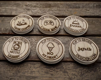 Valentine Day Gift Decision Maker Coin - Decision Flip Coin Personalise Decision Making coin with names | Dual-sided Decision Coin flip coin