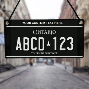 Accessoire de voiture pour plaque d'immatriculation de l'Ontario Canada, breloque pour rétroviseur, souvenir canadien, inspiré de la plaque d'immatriculation, cadeau pour les amateurs de voiture