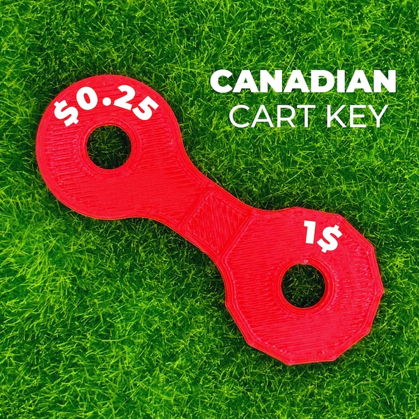 Canadian Cart Coin Keys, 3D printed, Quarter, Loonie, wallmart cart keys, canadian superstores cart keys, unlock anycart coins supermalls