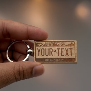 New York state plate keychain, gift for women, gift for men, gift for mum, gift for boyfriend, gift for dad, Illinois license plate keychain