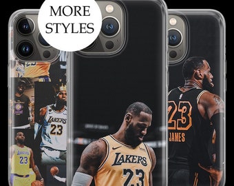 NBA Basketball Lebron James coque de protection Lakers iPhone 13 14 Pro 12 Max 11 XR XS 8+ Cadeau pour elle Cadeau pour lui Housse de téléphone fait main