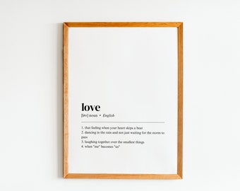 love definition printable wall art | love poster | love print | love decor | love minimalist | bedroom wall art | love | digital download