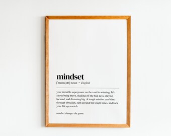 Mindset Definition druckbare Wandkunst | Denkweise Poster | mindset Druck | Wandkunst Motivation | motivierende Drucke | digitaler Download