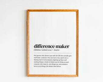 verschil maker definitie afdrukbare muurkunst | verschil maker print | verschil maker kunst aan de muur | vijf kleuren | digitaal downloaden