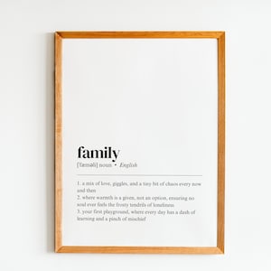 family definition printable wall art | family poster | family print | family decor | family minimalist | bedroom wall art | digital download