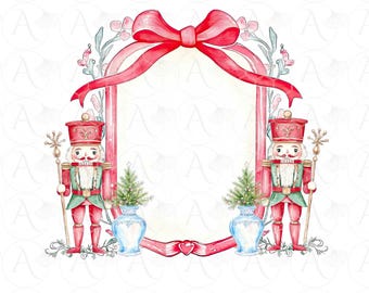 Christmas Nutcracker Crest clipart : XMAS DIY craft , 4  Digital Seamless Papers