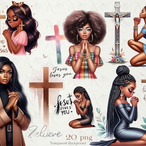 Black Women Praying, Black Girl Faith, African American Praying women, Jesus Faith Bible sublimation, Religious clipart , Faith Quote 20 PNG