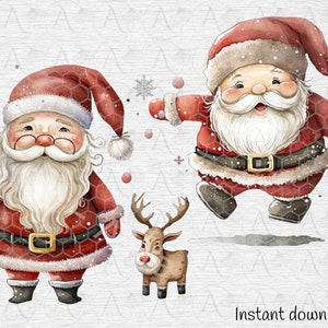 Cute Scandi Santa Claus Clipart Bundle, Satna Claus Clipart, Santa PNG ...