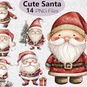 Cute Scandi Santa Claus Clipart Bundle, Satna Claus Clipart, Santa PNG ...