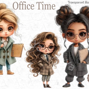 Clipart de Muñeca de Oficina Elegante: Impresión por Sublimación, Jefa (PNG)