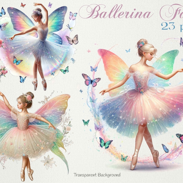 Ballerina Fairy, Ballet Dancer, Dancing Fairy, Rainbow fairy, Ballerina PNG Clipart, Ballet Dancer sublimation, Fairy clipart , 23 PNG
