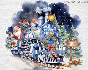 North Pole Express , Santa Train - Santa North Pole Design, Christmas Eve Box, Kids shirt, Snowman, Rudolph, Christmas Train 2024