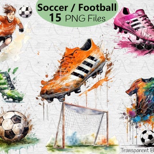 Fußball Clipart, Fußball PNG Bundle - Sportkunst Fußball und Fußballschuhe, Fußball Poster, Fußball PNG kommerzielle Nutzung