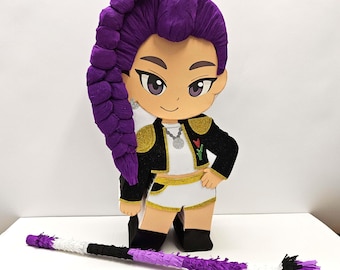 Conjunto Piñata Girl Power – con trenza morada y chaqueta moderna