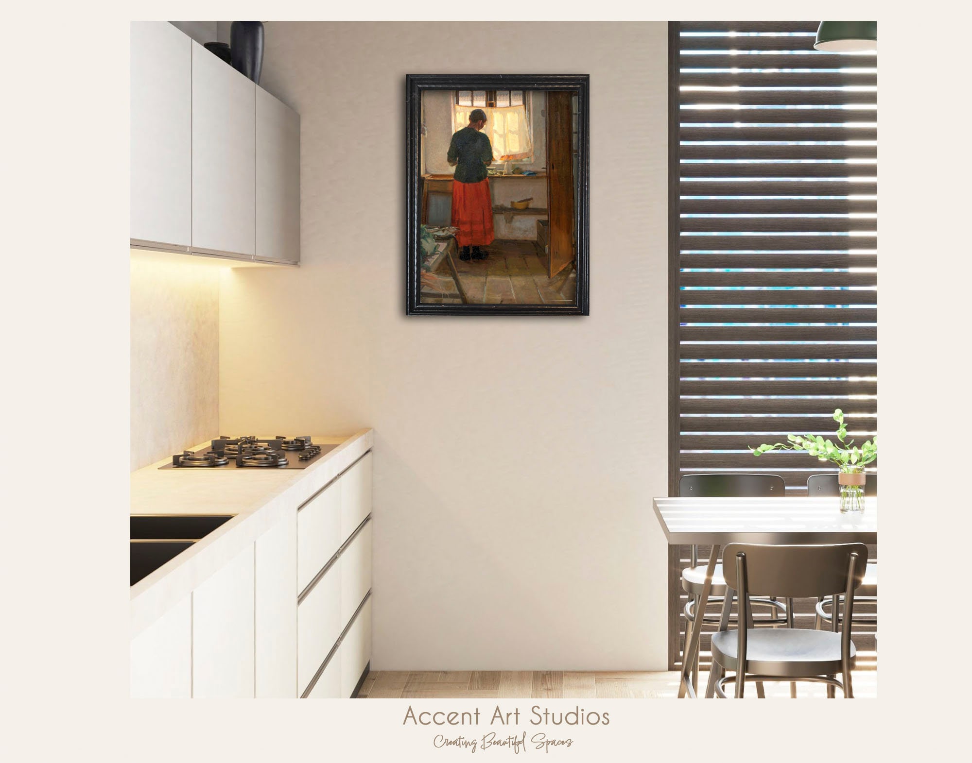 boho farmhouse kitchen decor paintings prints |... Moody Farmhouse Kitchen Painting Wall Art/ Vintage French Country ...