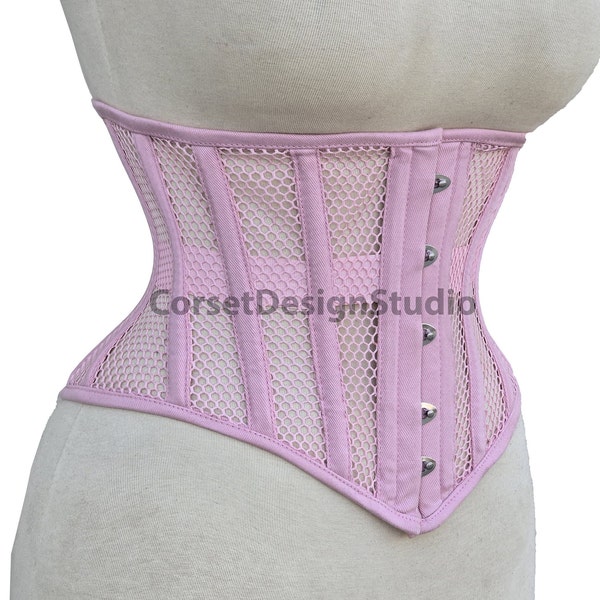 Heavy Duty Costume Mesh Steel Boned Mesh Corset , Waist Trainer Waspie Cincher Multi Colour