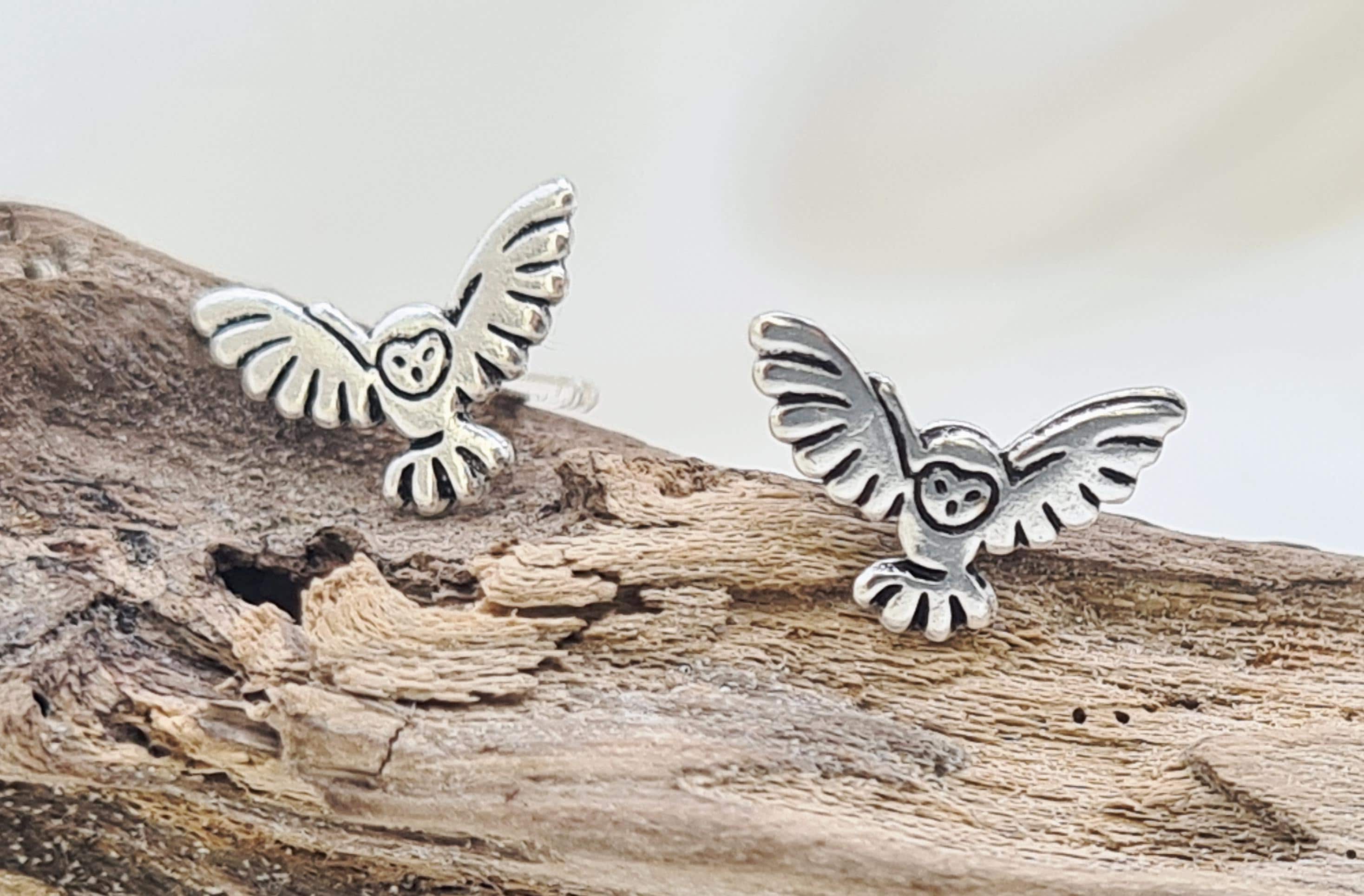 Owl Stud Earrings, 925 Solid Silver, Perfect for Young and Old, Great for Stacking, Stocking Filler