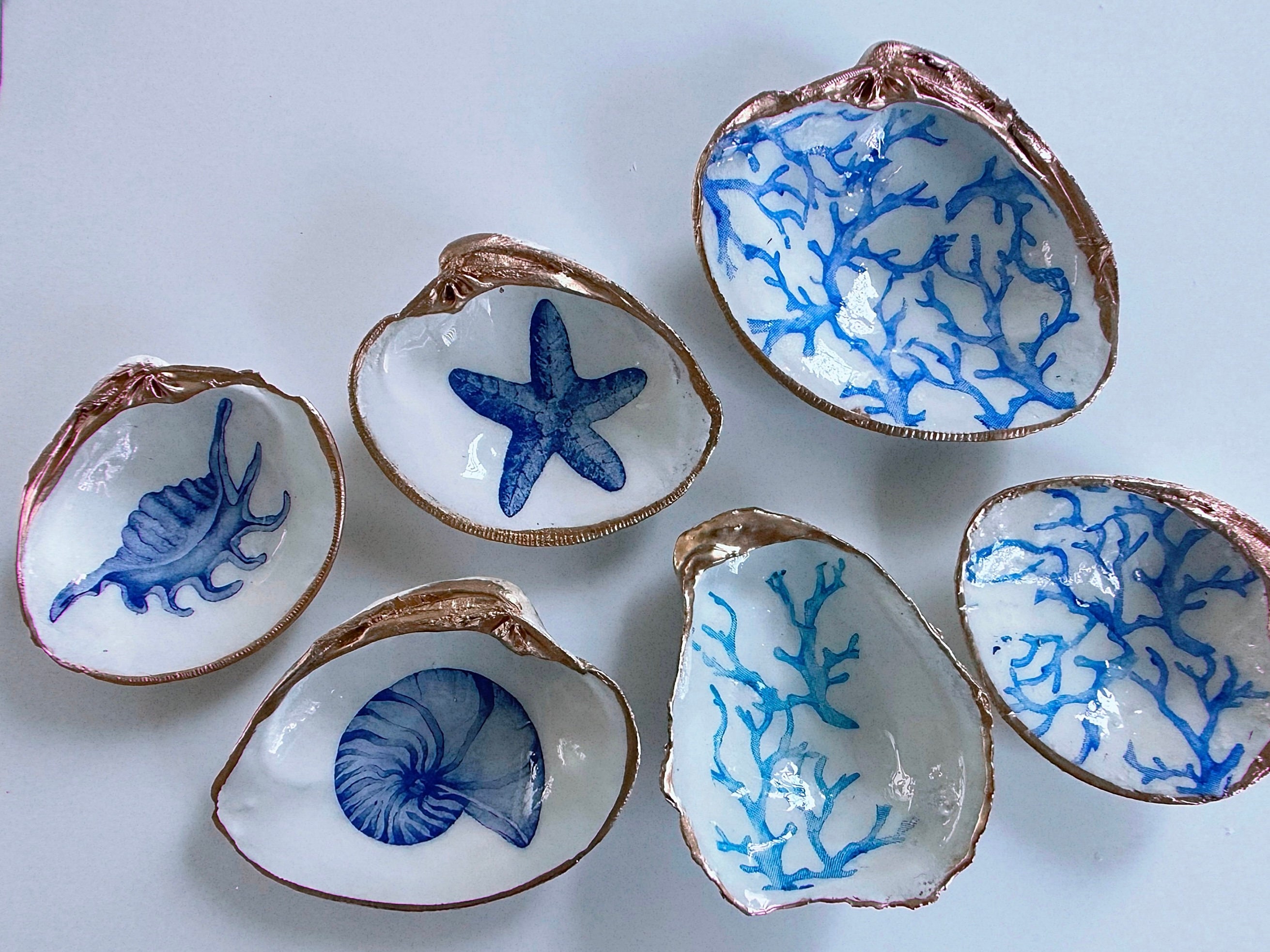 Oyster shell trinket dish decor something blue mom gift wedding ring dish sister gift beach decor coastal keepsake beach house shower gift