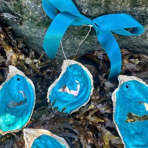Custom Cape Cod Oyster Shell Ornament coastal beach decor grandmillennial shell something blue Gift  Cape cod map personalized wedding favor