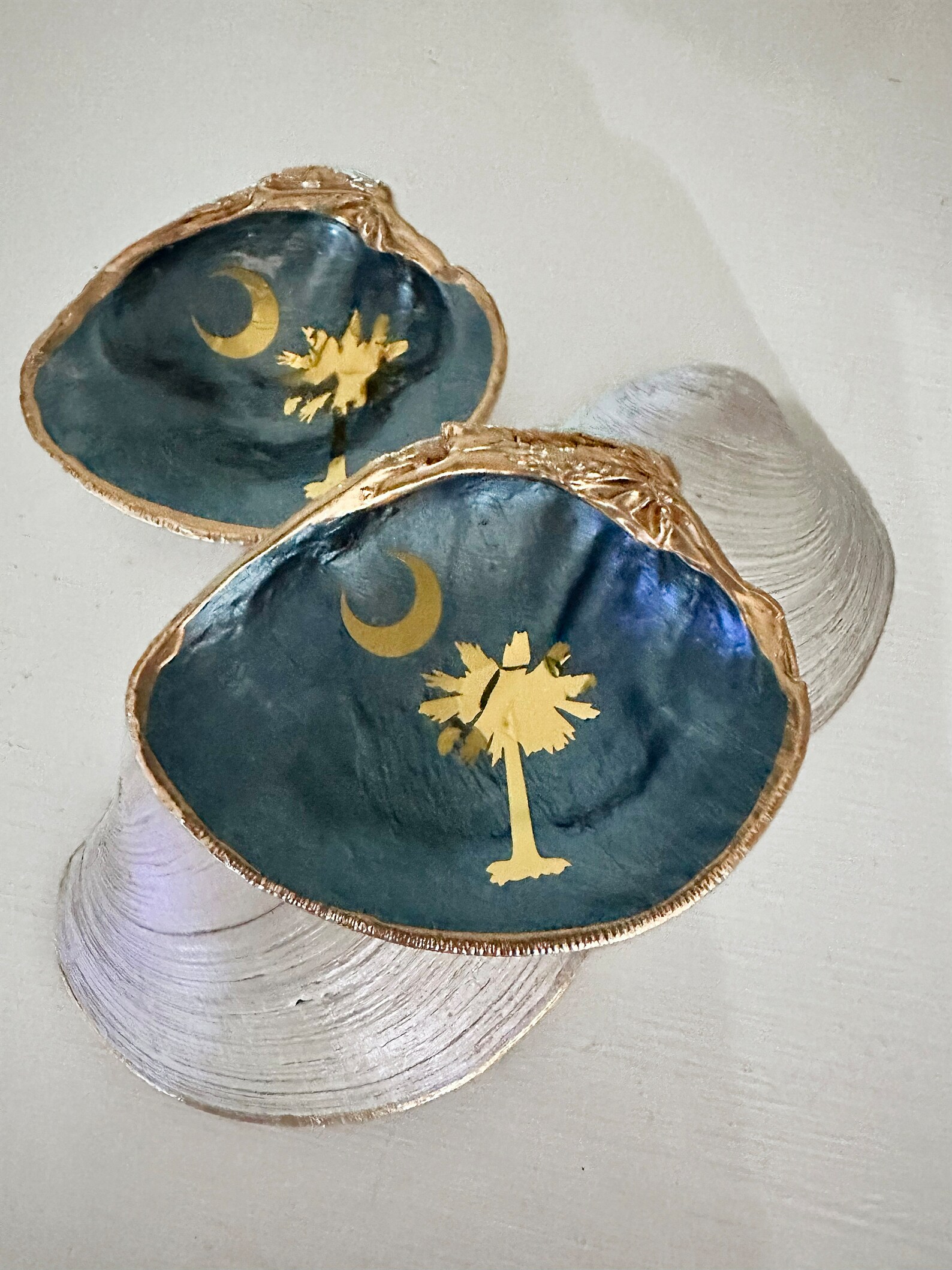 South Carolina Shell Trinket Dish Beach Decor Coastal Shell Palmetto ...