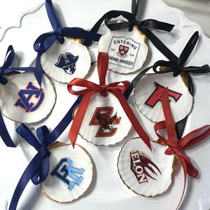 College shell gift, Acceptance or High school graduation ornament dorm decor personalized gift Gift boxed gift for alumni college roommates