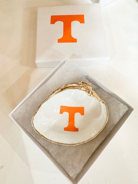 College graduation gift University trinket ring dish, Shell acceptance gift high school grad  dorm decor personalized college merch oyster
