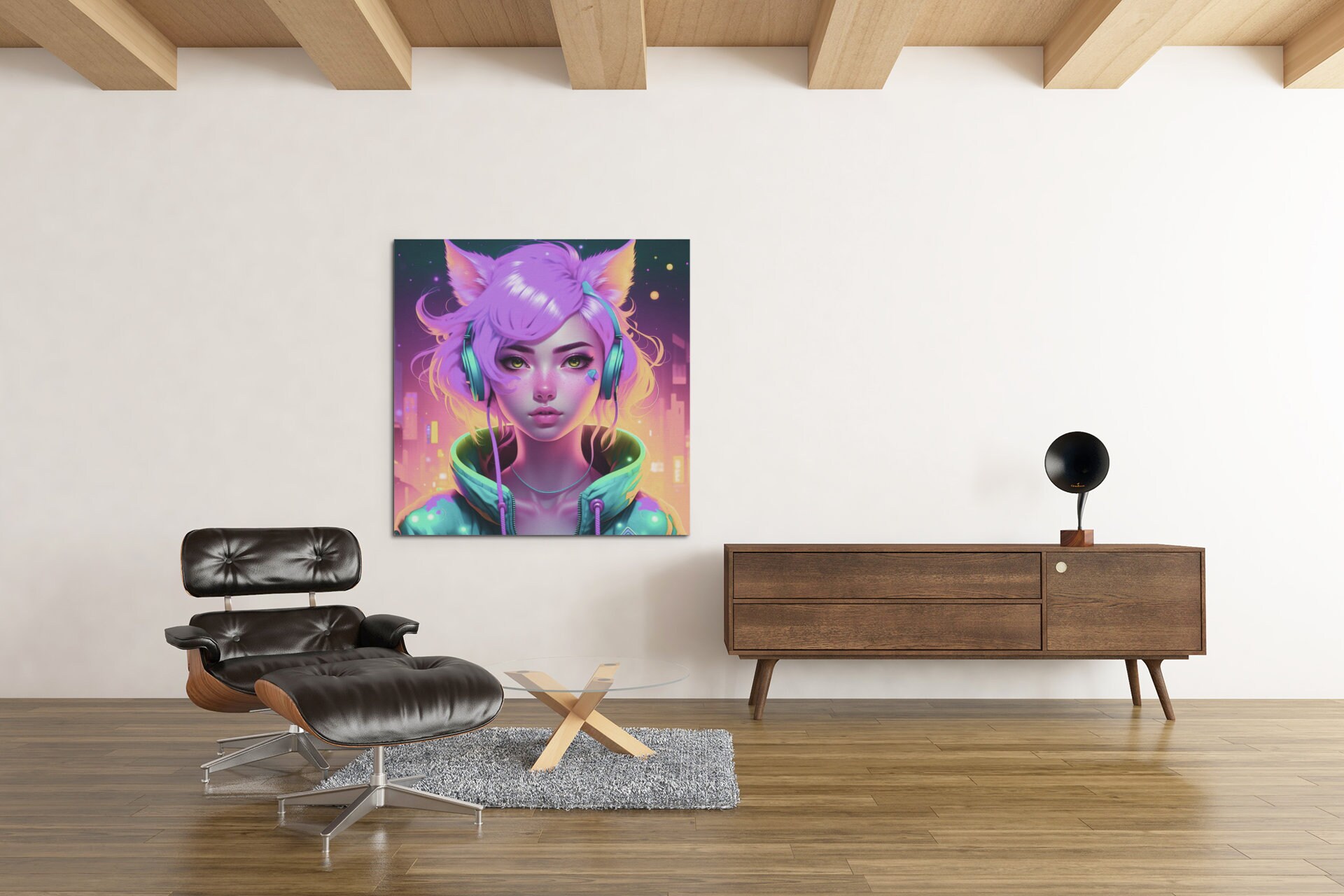 ANIME GIRL POSTER Anime Minimalist Wall Art Canvas Gaming Etsy