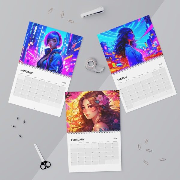 Anime Wall Calendar Etsy