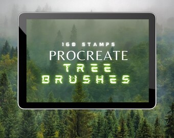 160 Procreate Tree Brushes: Silhouette Stamp Brush Set (Digital Download)