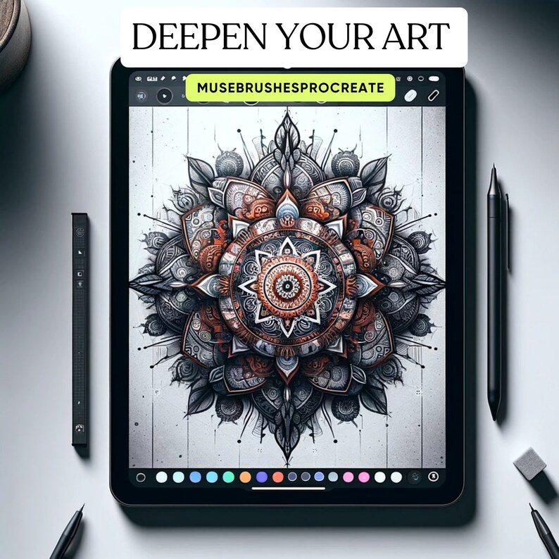 150 Mandala Procreate Stamp Set Ornamental Mandala Brush Stamps Tattoo Designs Procreate Flash