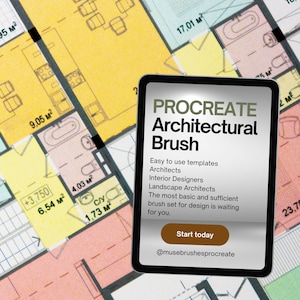 Procreate Architectural Brush Stamps: Interior & Landscape Design (74 Piece) (Digital Download)