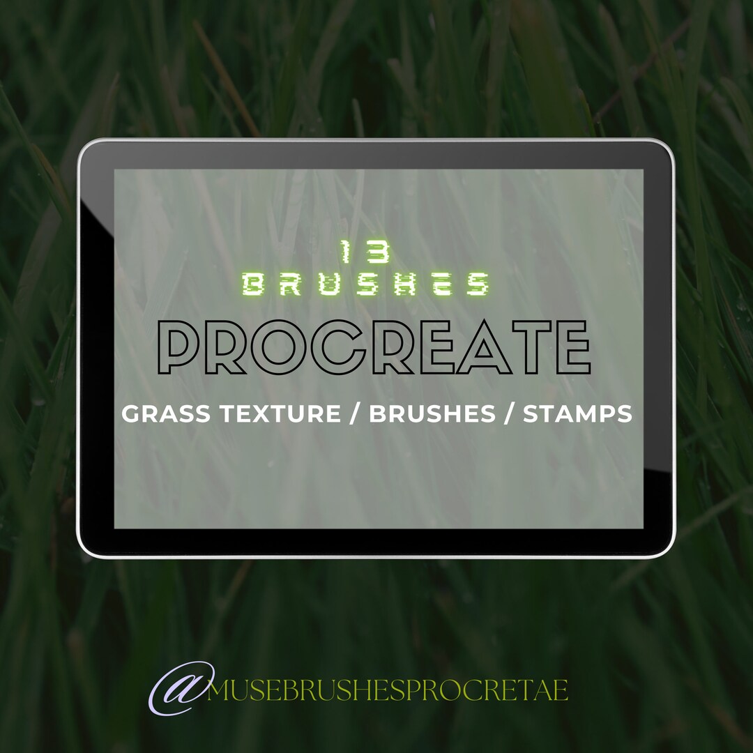 13 Realistic Grass Procreate Brushes Grass Texture Botanical Etsy