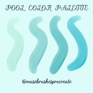 Pool Color for procreate, Procreate Color Palette, Procreate Swatches, Color Swatches, Procreate, Digital Download Color Palette