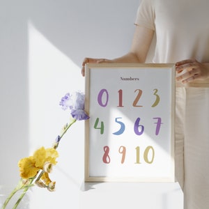 Rainbow Numbers Print, Counting 0 - 10 Poster, PRINTABLE Educational Wall Art, Kids Room Decor, Nursery Decor, DIGITAL DOWNLOAD