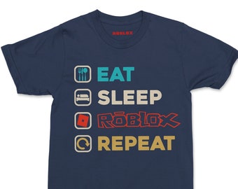 ROBLOX Eat Sleep Repeat T-shirt - maten voor kinderen en volwassenen - meerdere kleuren beschikbaar