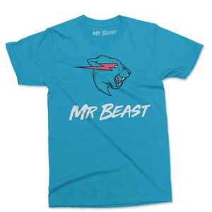 Mr Beast T-Shirt Aqua Blue