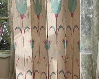 Le Paravent Fleuri | Folding screen | Art deco inspired | geometrical pattern