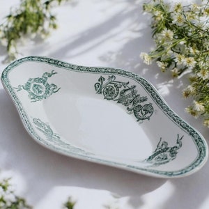 Antique ironstone dish “Talma” model from the French manufacturer of Longwy