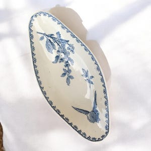 Antique ironstone dish – Sarreguemines, Favori blue model
