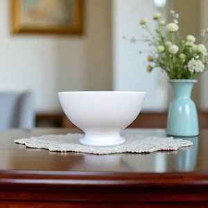 White earthenware bowl from the Gien factory 12.5cm (4.9&quot;) antique French coffee bowl, perfect condition