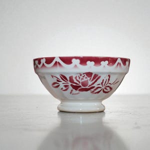 Charming little vintage bowl with floral decoration – Digoin – Kitchenalia, breakfast, coffee bowl