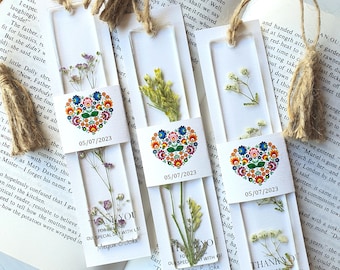 20 PCS Unique real flowers personalized resin bookmark | Wedding favors in bulk | for guests | wedding souvenir for guest | Thank you
